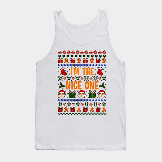 Nice and Naughty Ugly Christmas Matching Sweatshirts Tank Top by KsuAnn